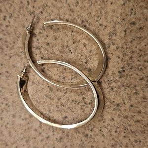 Silver fashion hoop earrings